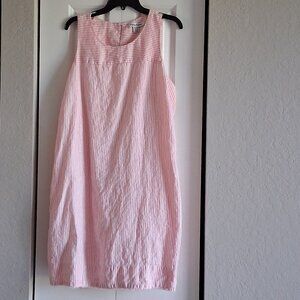 Tommy Bahama Sleeveless Pink & White Stripe Shift Dress Women's Size XL
